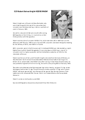 A preview of a PDF biography for Knight, Robert Baines